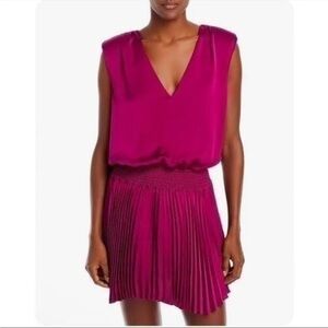 COPY - Ramy Brook Rori Blouson Pleated Mini Dress Plumberry Size XS